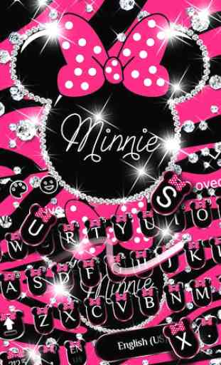Pink minnie diamond keyboard theme 3
