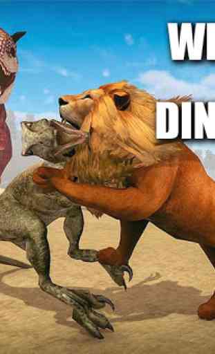 león vs dinosaurio: supervivencia de batalla 1