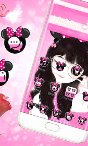 Pink Minnie girl bow Theme 2