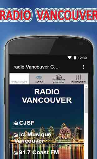 radio Vancouver Canada gratis fm am on line 1