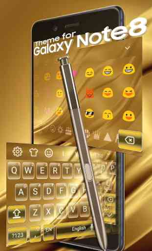Teclado para Galaxy Note 8 Gold 3
