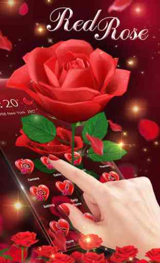 3D amor verdadero tema rosa roja 2