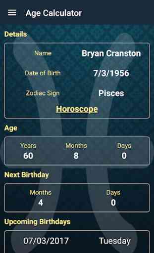 Horoscope + Age Calculator 1