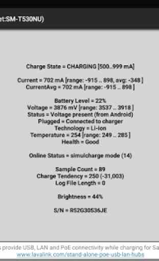 LAVA Advanced Battery Info 1