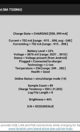 LAVA Advanced Battery Info 4