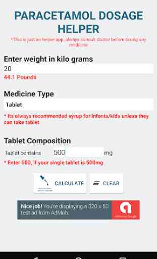 Paracetamol Dosage Calculator 4