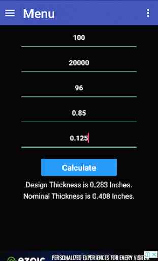 Pressure Vessel Thickness Calculator 3