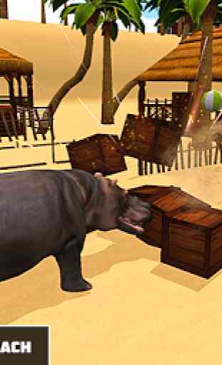 Angry Hippo Attack Simulator-City & Beach Attack 3