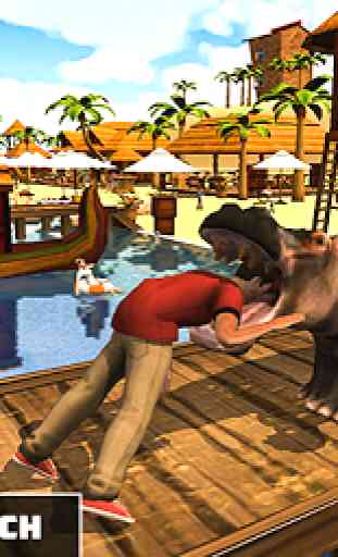Angry Hippo Attack Simulator-City & Beach Attack 4
