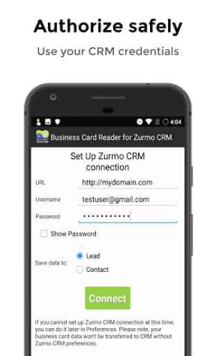Business Card Reader for Zurmo CRM 2
