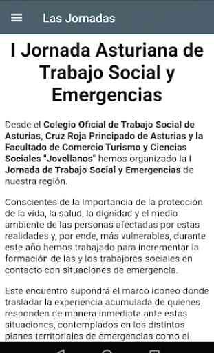 I Jornada Asturiana Trabajo Social y Emergencias 2