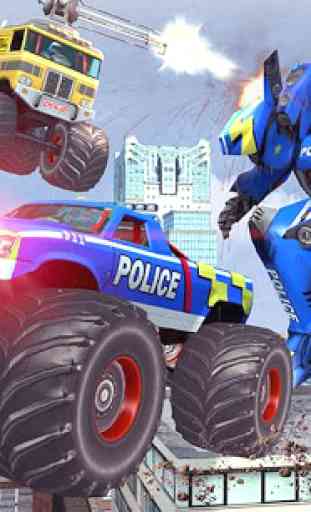 Juegos De Robot Monster Truck Policia 3