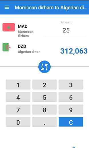 Moroccan dirham to Algerian dinar / MAD to DZD 1