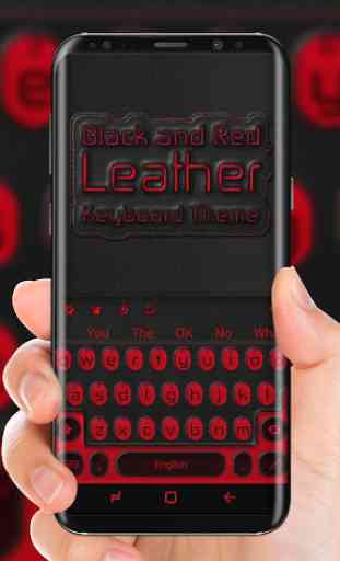 Red and Black Leather Keyboard Theme 1