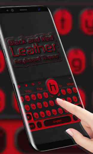 Red and Black Leather Keyboard Theme 2