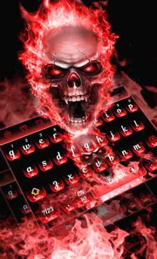 Red Flame Skeleton Keyboard 1