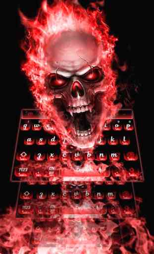 Red Flame Skeleton Keyboard 2