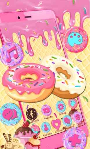 Sweet Cute Donuts Themes HD Wallpapers 3D icons 1