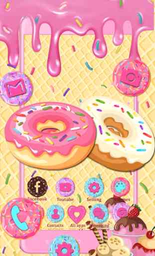 Sweet Cute Donuts Themes HD Wallpapers 3D icons 2