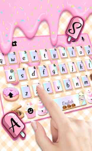 Sweet Donut Pink Drip Tema de teclado 2