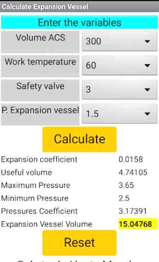 Calculate Expansion Vessel 2