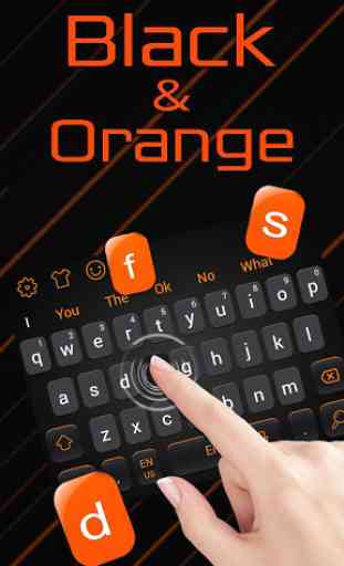 Cool Black Orange Keyboard Theme 2
