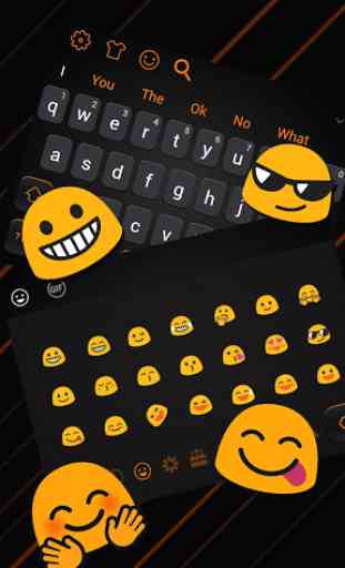 Cool Black Orange Keyboard Theme 3