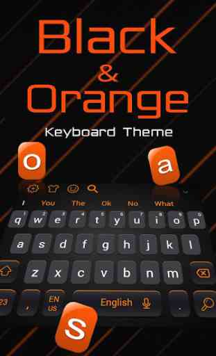 Cool Black Orange Keyboard Theme 4