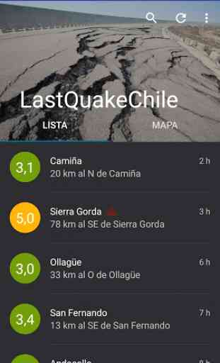 LastQuakeChile - Sismos en Chile 1