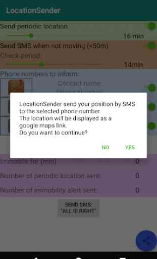 Periodic location & immobility alert sender by SMS 3