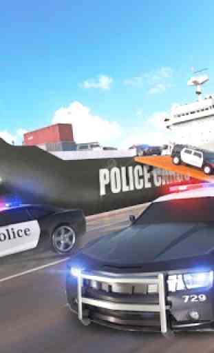 Policía de transporte barco simulador de coches 2