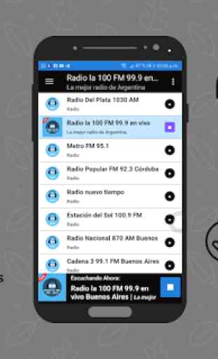 Radio la 100 FM 99.9 en vivo Buenos Aires 3