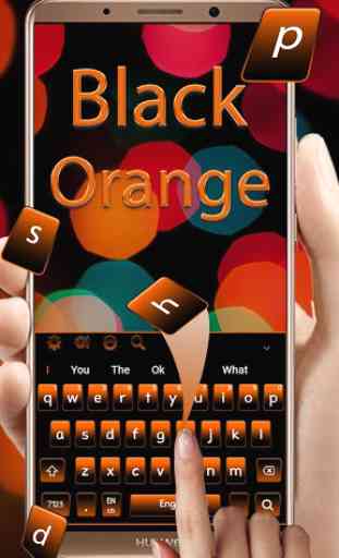 Simple Black Orange Keyboard Theme 2