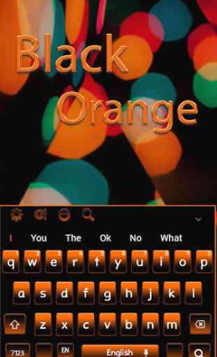 Simple Black Orange Keyboard Theme 4