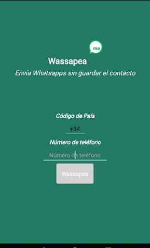 Wassapeame - Enviar Mensajes sin agregar contacto 2