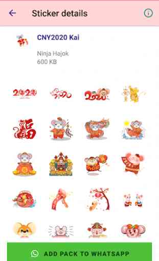 2020 Chinese New Year CNY Stickers For WhatsApp 2