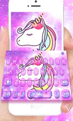 Adorable Galaxy Unicorn Tema de teclado 1