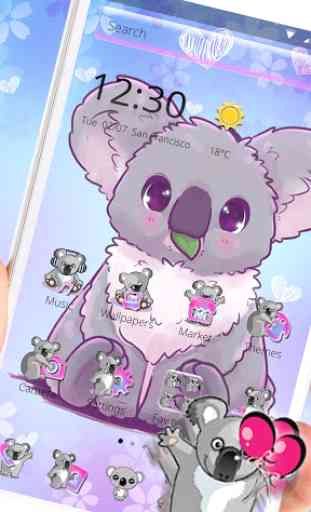Cute Kawaii Koala Theme 4