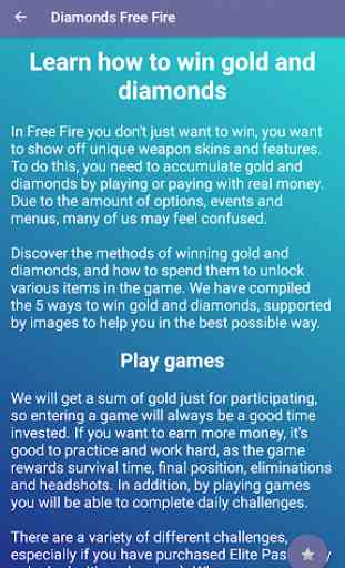 guide for free fire : coins and diamants 2