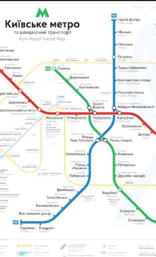 Kiev Metro, Rail & Tram Map 2