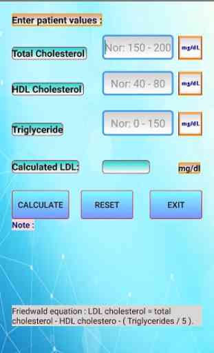 LDL Cholesterol Calculator 2