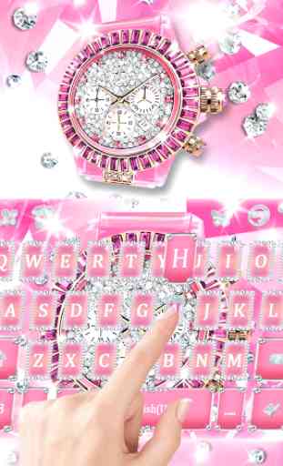 Pink Luxury Watch Tema de teclado 1