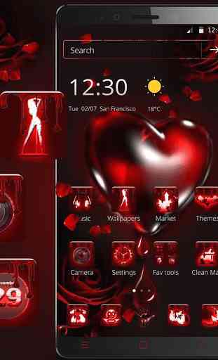Rojo Rosa sangria corazón tema 1