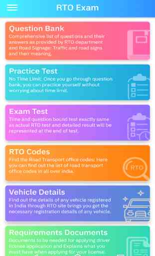 RTO Exam - Driving Licence Test & Vehicle Details 1