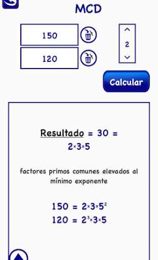 Calculadora MCM MCD Factores primos Matemáticas 2