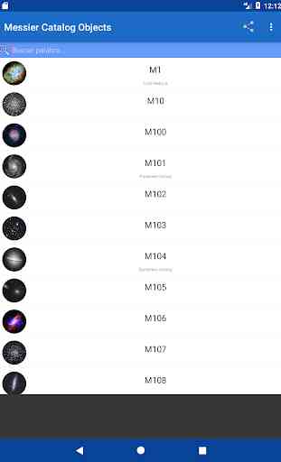 Catálogo Messier Lista Objetos 1
