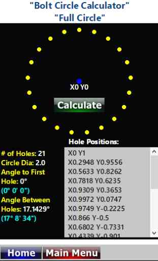 CNC Mill Bolt Circle Pattern Calculator 2