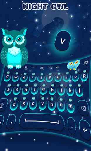 Cute Night Owl - Keyboard Theme 1