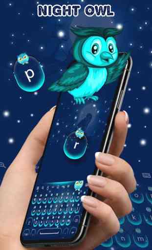 Cute Night Owl - Keyboard Theme 2