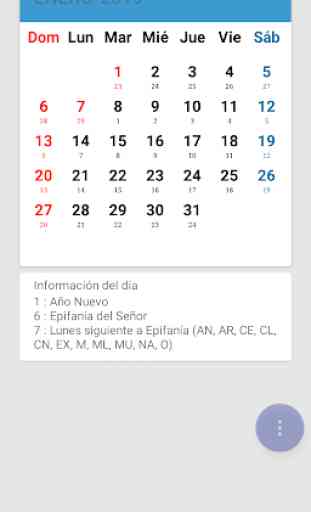 España Calendario 2019 1